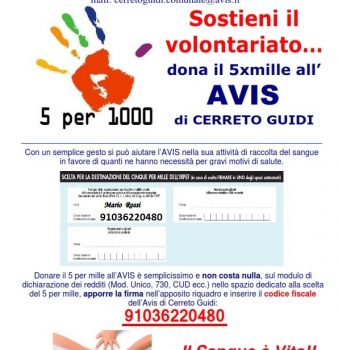 Donateci il 5 x 1000, lo useremo per progetti sul nostro territorio.